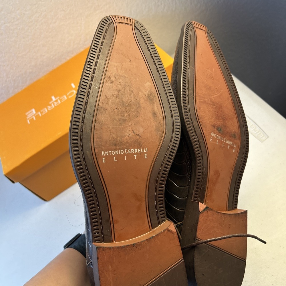 Antonio Cerrelli  ELITE Brown Leather NICE Lace-up‎ Dress Shoes mens size 12 - Picture 10 of 11